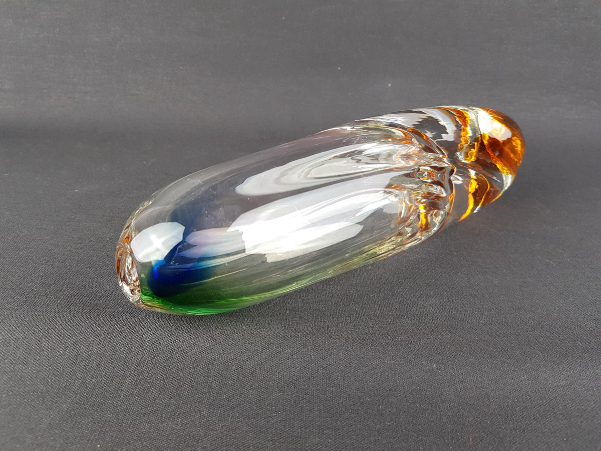 Vintage Rare JOSEF HOSPODKA Bullet Vase Novy Bor Borocrystal Bohemian Czech Twisted Glass 1960s Czechoslovakia