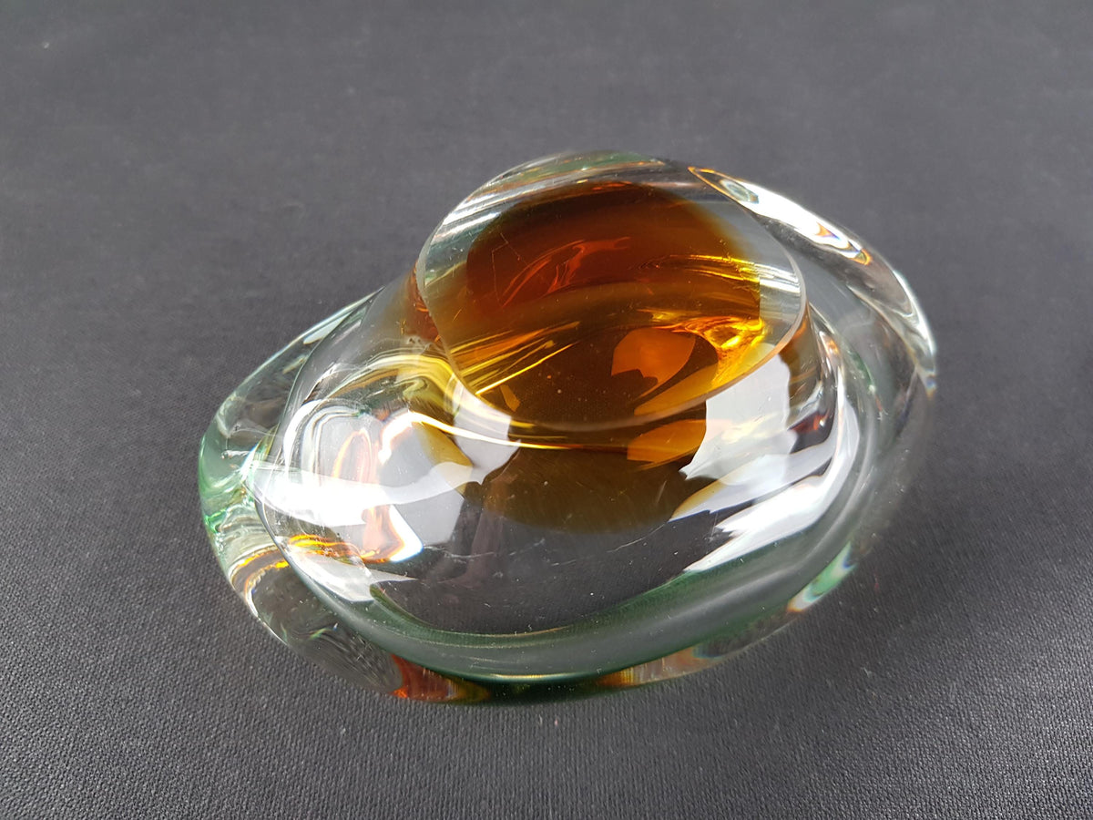 Vintage Rare JOSEF HOSPODKA Ashtray Bowl Novy Bor Borocrystal Bohemian Czech Glass 1960s Czechoslovakia