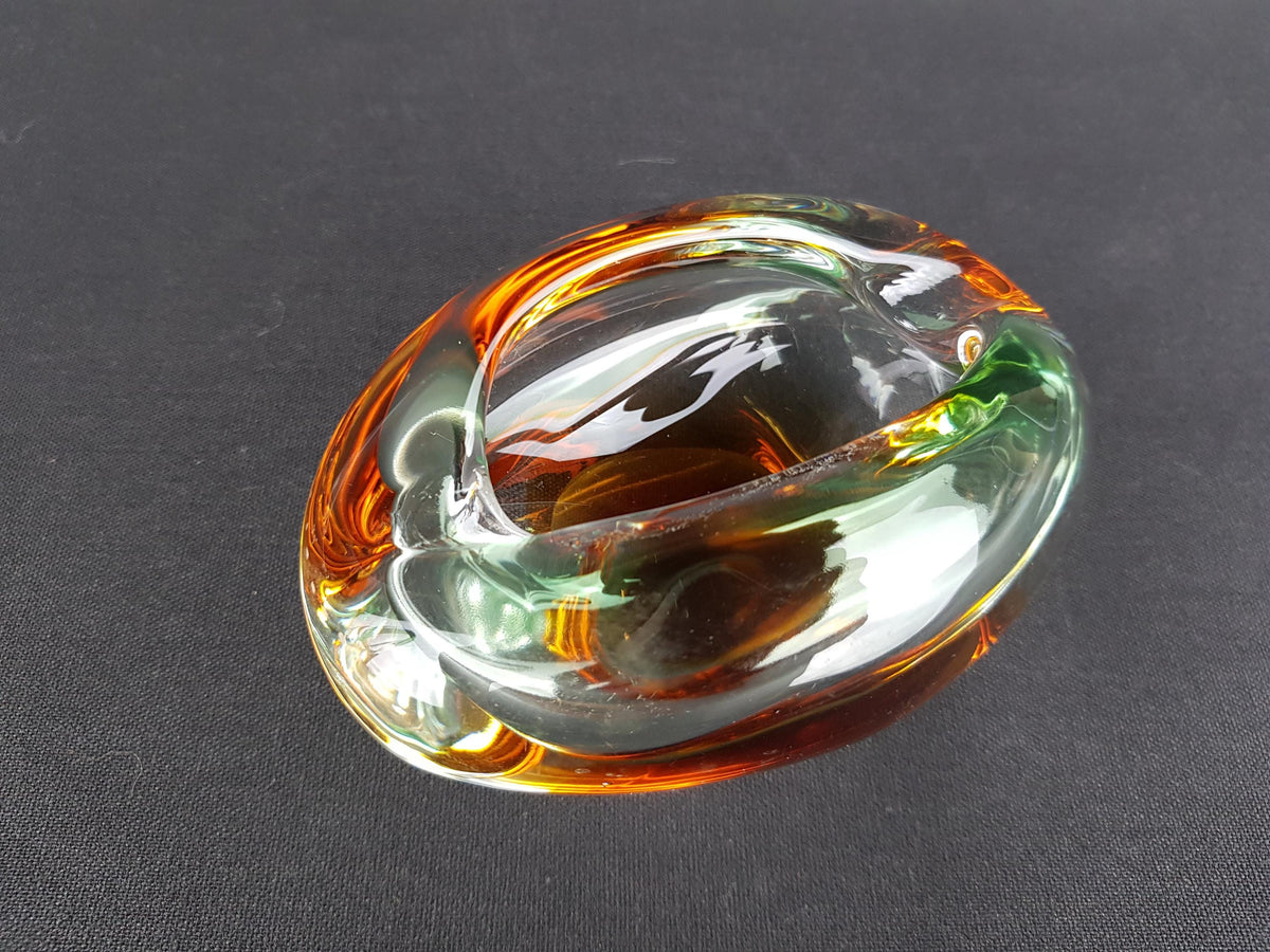 Vintage Rare JOSEF HOSPODKA Ashtray Bowl Novy Bor Borocrystal Bohemian Czech Glass 1960s Czechoslovakia