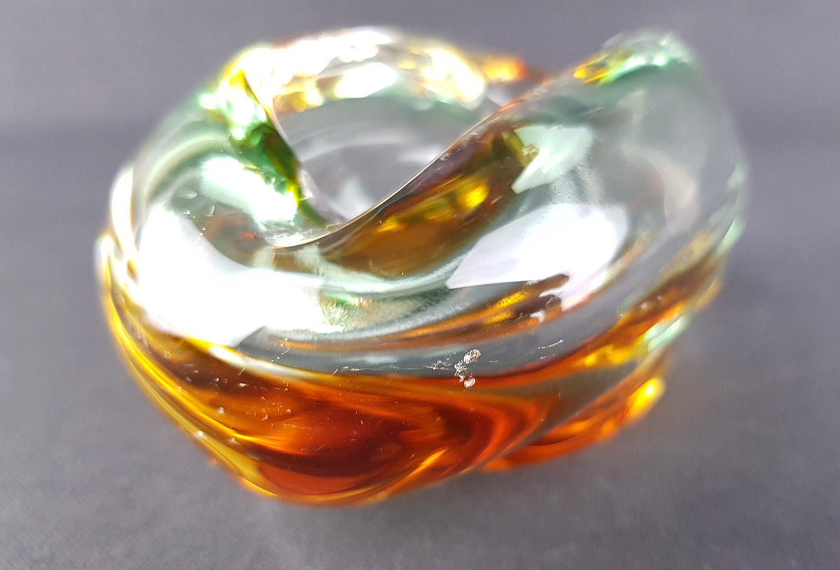 Vintage Rare JOSEF HOSPODKA Ashtray Bowl Novy Bor Borocrystal Bohemian Czech Glass 1960s Czechoslovakia