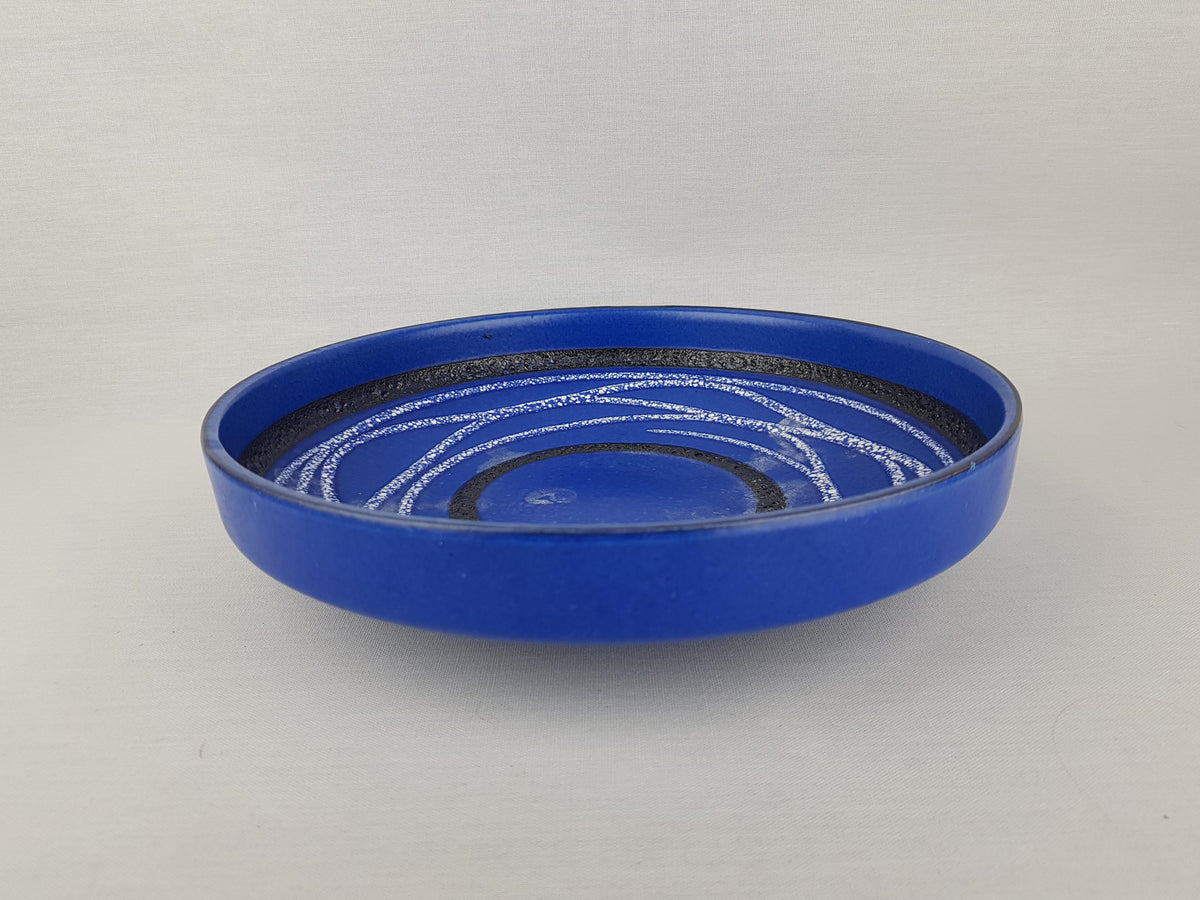 Vintage SCHEURICH KERAMIK Blue Bowl 340 26 West German Pottery 1970s