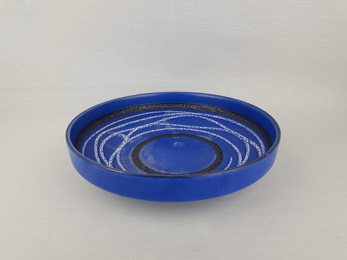 Vintage SCHEURICH KERAMIK Blue Bowl 340 26 West German Pottery 1970s