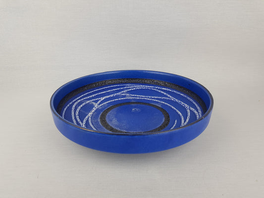 Vintage SCHEURICH KERAMIK Blue Bowl 340 26 West German Pottery 1970s