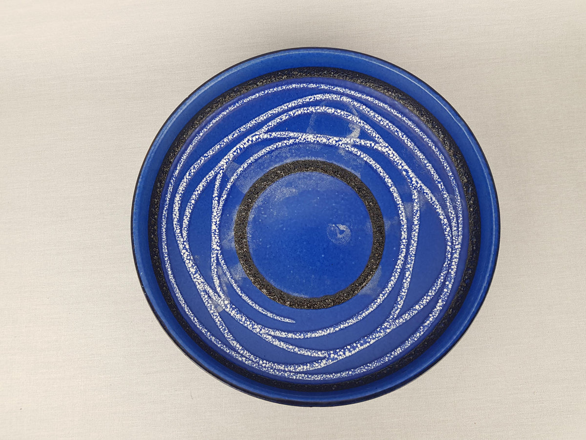 Vintage SCHEURICH KERAMIK Blue Bowl 340 26 West German Pottery 1970s