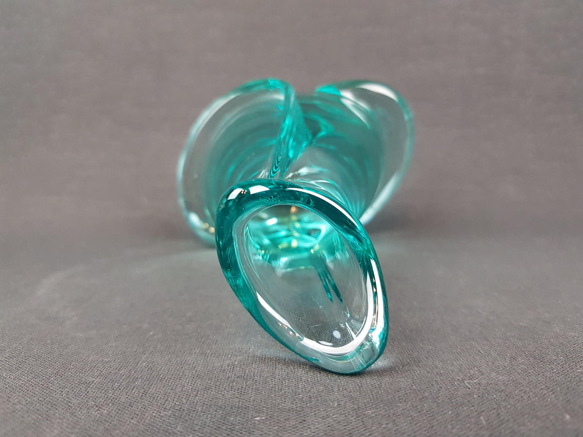 Vintage ZELEZNY BROD SKLO Turquoise Glass Vase from Czechoslovakia 1960s by Miloslav Klinger