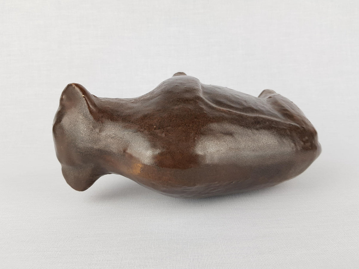 Vintage Ceramic Brown Bull Figure West German Pottery Mid Century Modern Ruscha Silberdistel Style