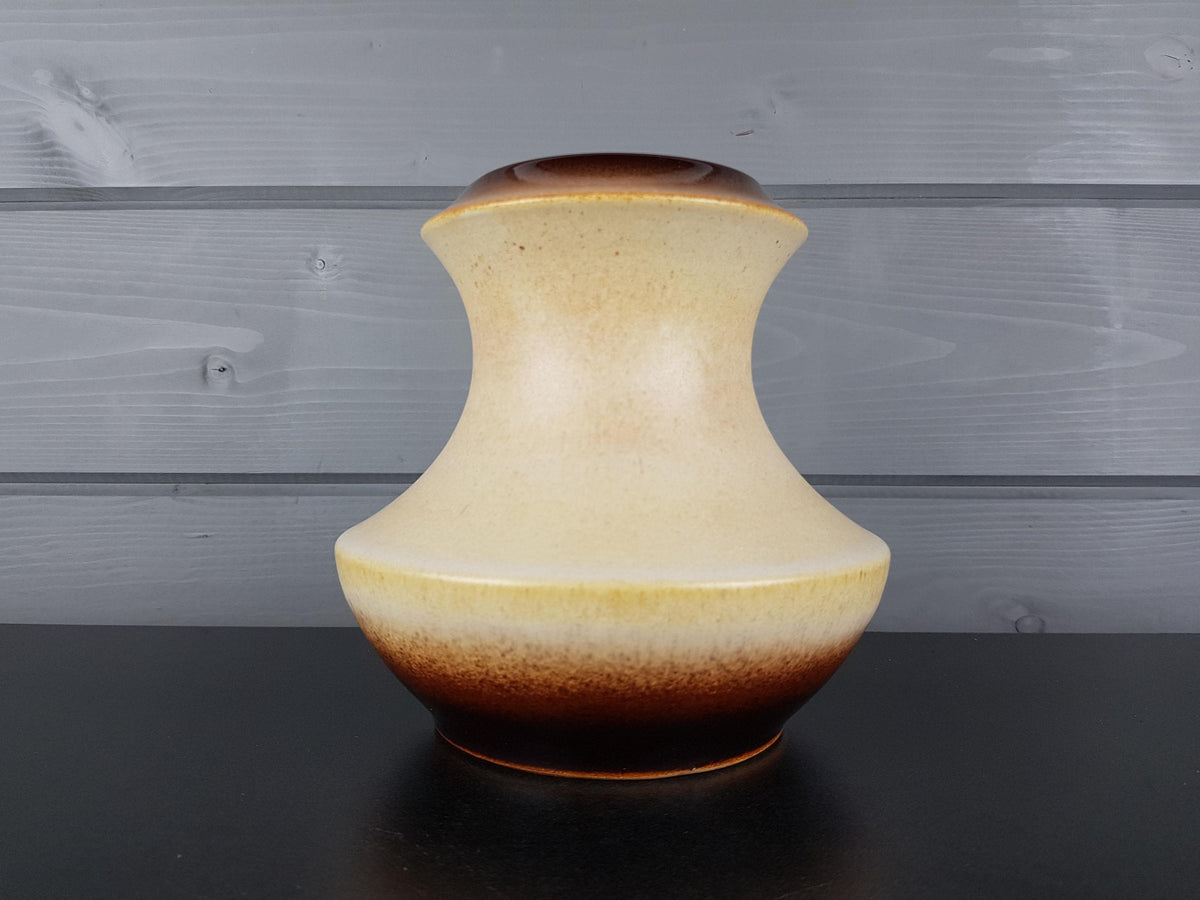 Vintage STEULER KERAMIK Brown and Beige Vase 316-15 West German Pottery 1960s