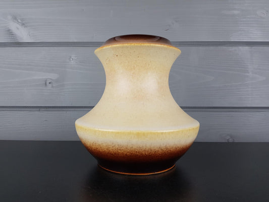 Vintage STEULER KERAMIK Brown and Beige Vase 316-15 West German Pottery 1960s