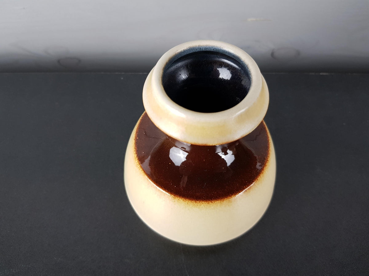 Vintage STEULER KERAMIK Brown and Beige Vase 319-10 West German Pottery 1960s