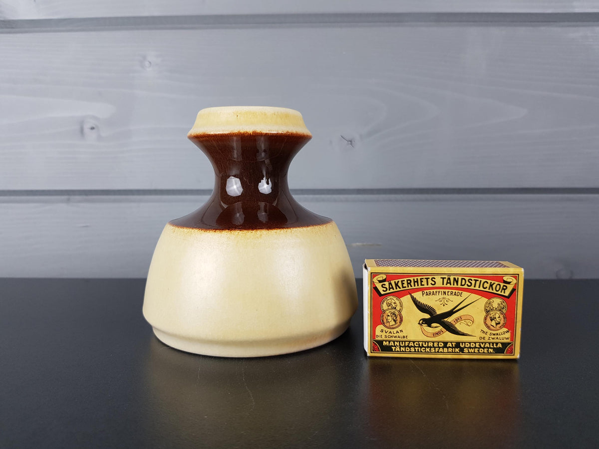 Vintage STEULER KERAMIK Brown and Beige Vase 319-10 West German Pottery 1960s