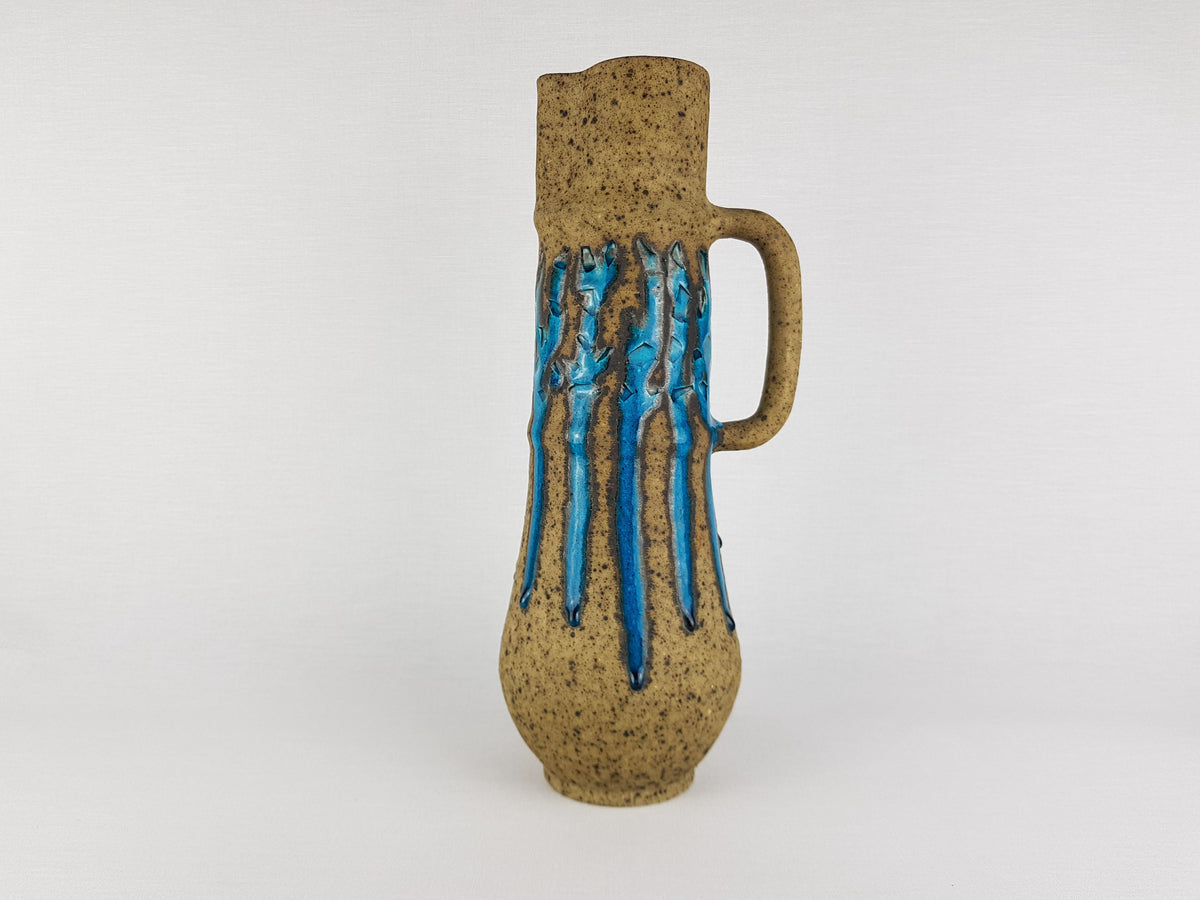 Rare Vintage Éva Bod Jug Vase – Turquoise Blue Hungarian Ceramic Art – Mid-Century Modern 1960-70