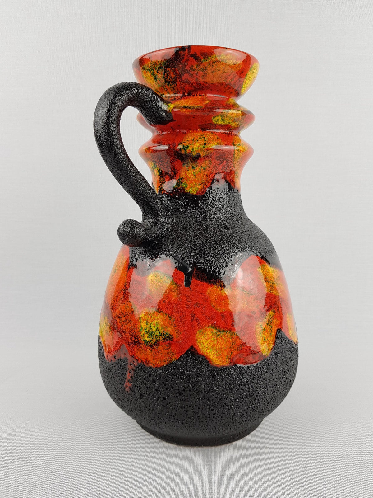 Vintage WALTER GERHARDS Keramik Handled Fat Lava Vase 240 25 West German Pottery 1960s 1970s
