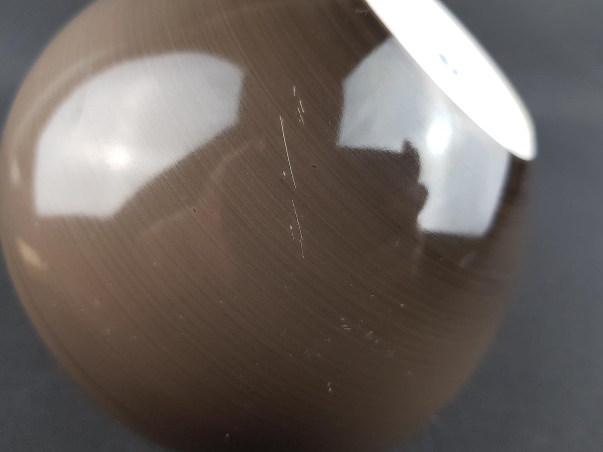 Art Deco FURSTENBERG PORZELLAN Taupe Ball Vase With Golden Stripes 1930s Germany