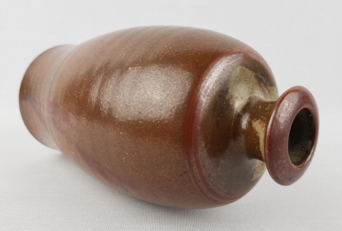 Vintage Brown Ceramic Vase by HORST KERSTAN German Studio Art Pottery 1970s