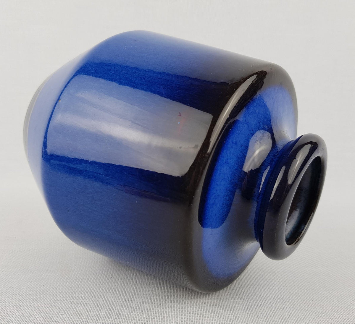 Vintage STEULER KERAMIK Blue Black Vase 133-15 West German Pottery 1960s