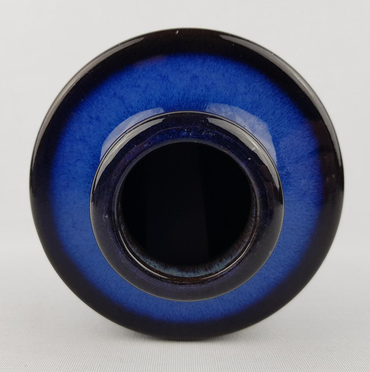 Vintage STEULER KERAMIK Blue Black Vase 133-15 West German Pottery 1960s