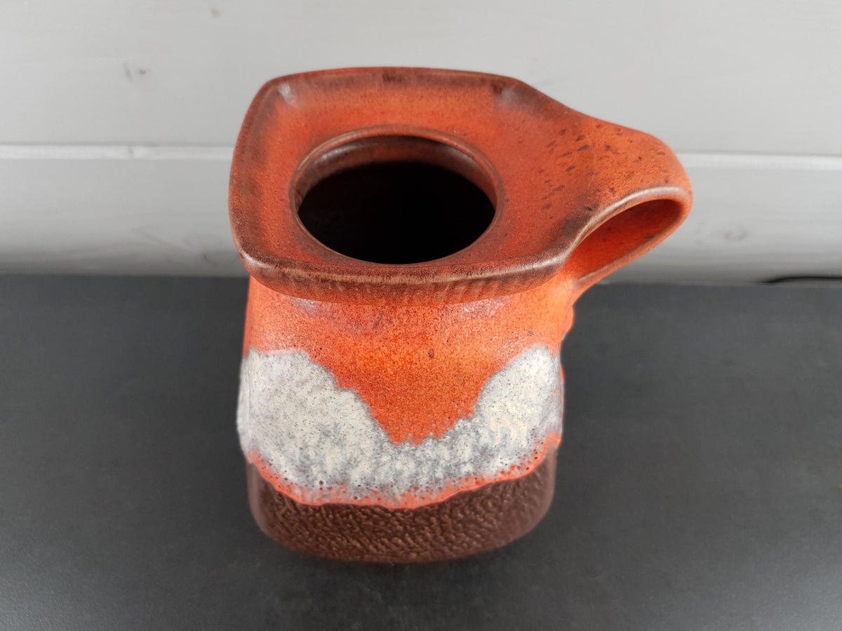Vintage JASBA KERAMIK Orange and Brown Vase N315 13 18 West-Germany 1960-70s