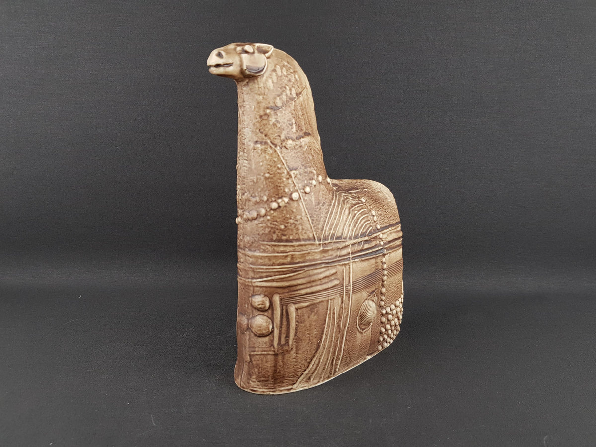 Vintage RÖRSTRAND Large Brown Horse by Bertil Vallien, Sweden, 1978