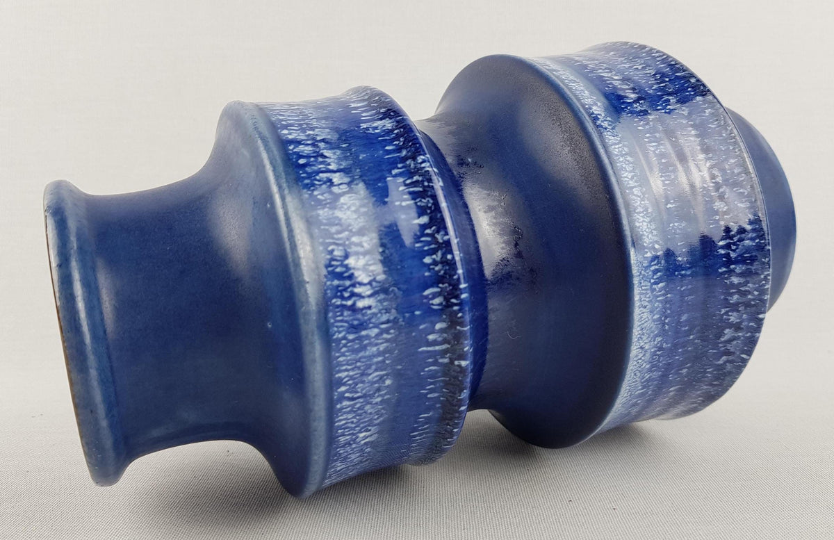Vintage SCHEURICH KERAMIK Blue PAGODE Vase 267/20 West German Pottery Fat Lava Era 1970s