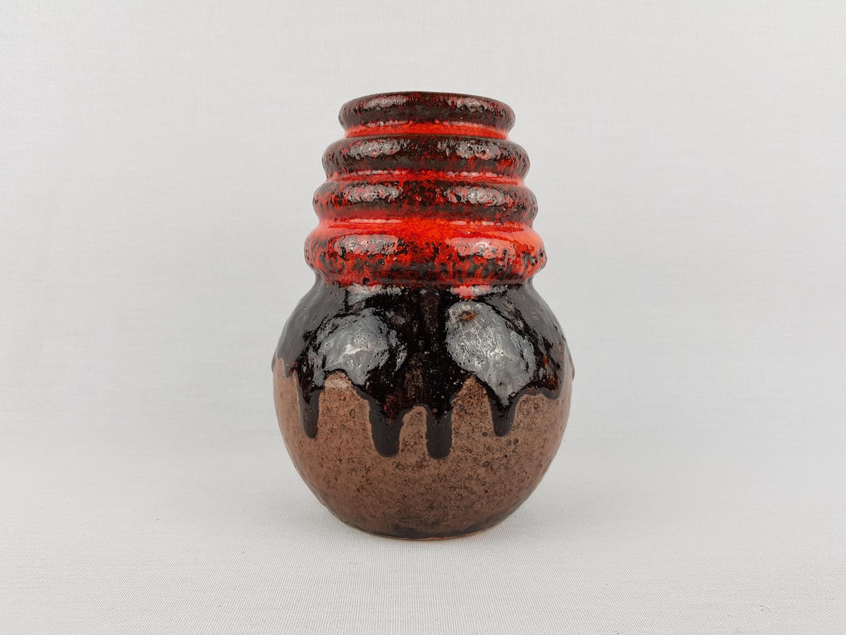 Vintage SCHEURICH KERAMIK Orange Brown Vase from the "Wien" Series 269 15 West German Pottery 1970s