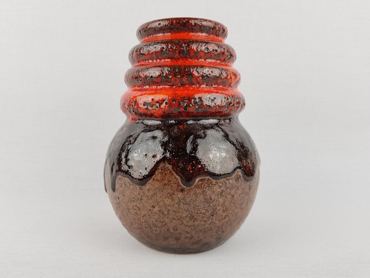 Vintage SCHEURICH KERAMIK Orange Brown Vase from the "Wien" Series 269 15 West German Pottery 1970s