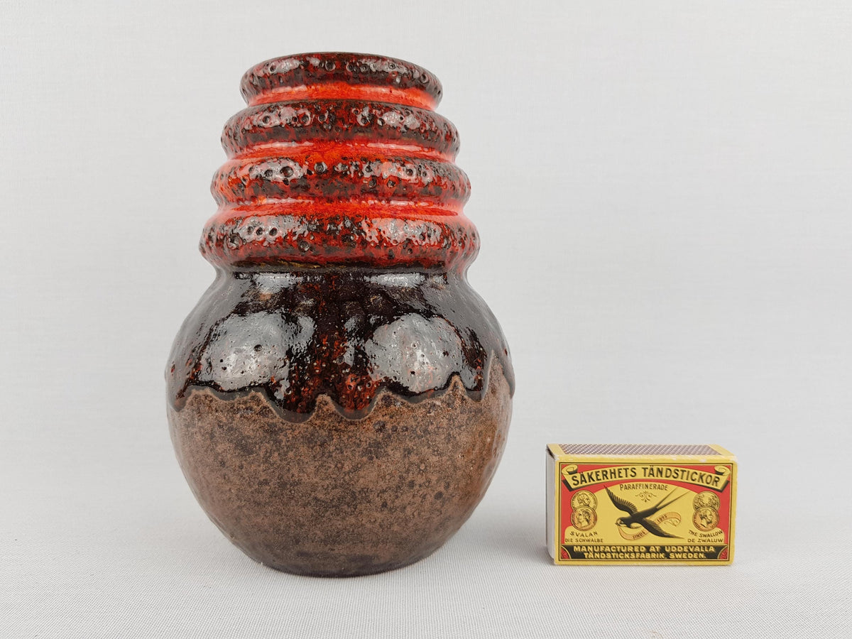 Vintage SCHEURICH KERAMIK Orange Brown Vase from the "Wien" Series 269 15 West German Pottery 1970s