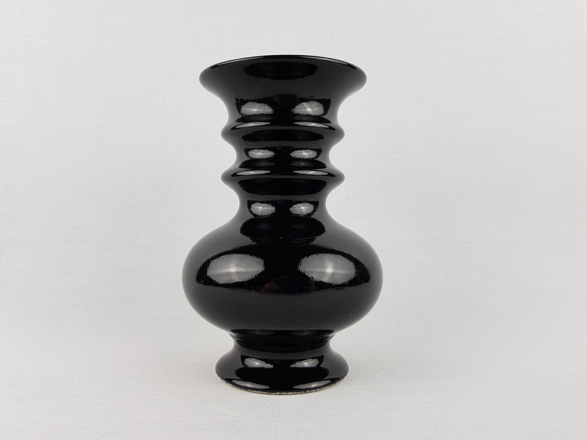 Vintage DELFTS Black Ceramic Vase 605 Dutch Pottery 1970s
