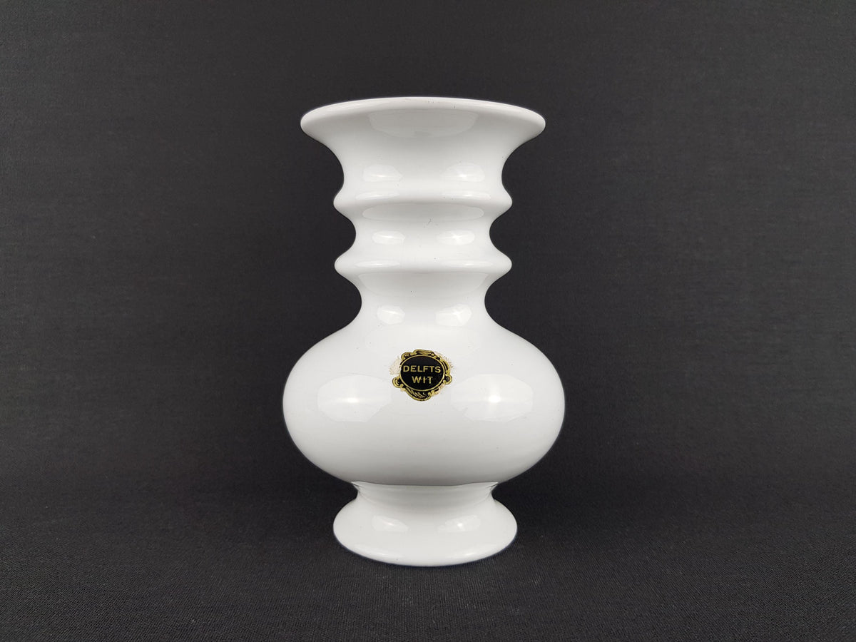 Vintage DELFTS WHITE Vase Dutch Pottery Timeless Design 1970s