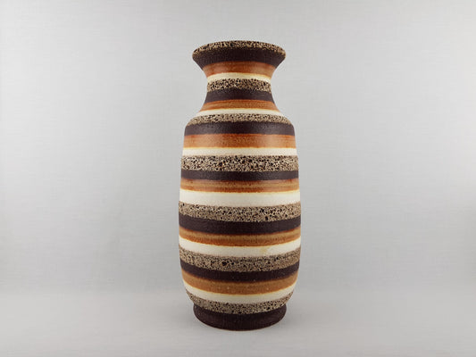 Vintage DÜMLER & BREIDEN Brown Ocher and Beige Fat Lava Floor Vase 487 36 West German Pottery 1970s
