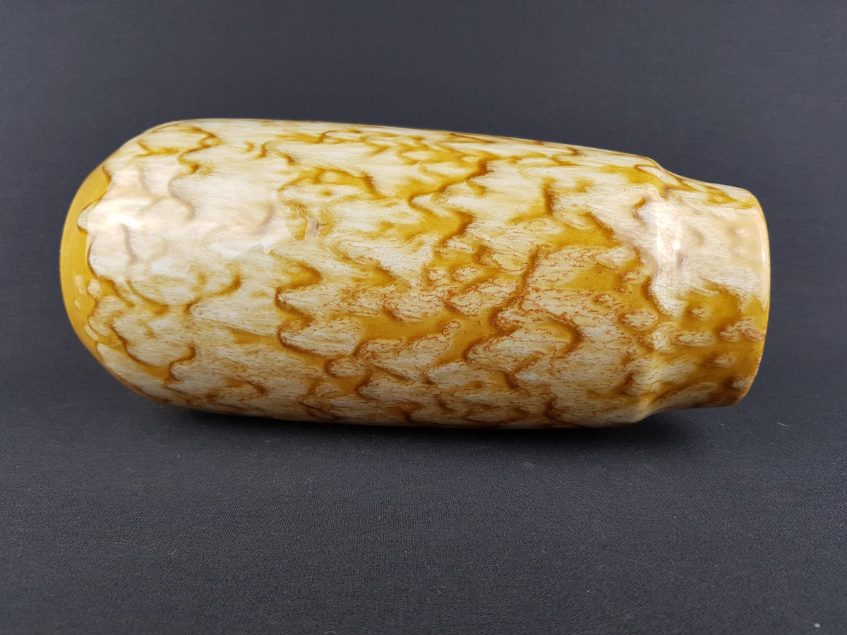 Vintage SCHEURICH KERAMIK Yellow and Brown Fat Lava Vase 203 26 West German Pottery 1970s
