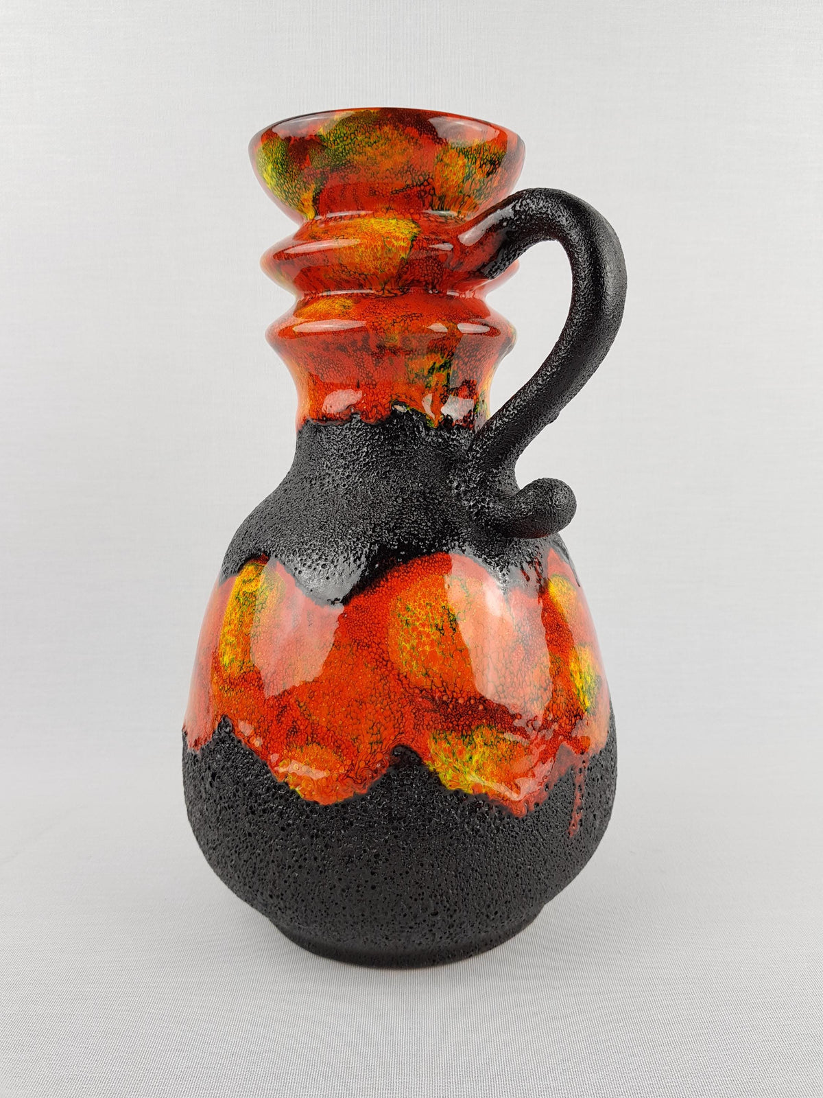Vintage WALTER GERHARDS Keramik Handled Fat Lava Vase 240 25 West German Pottery 1960s 1970s