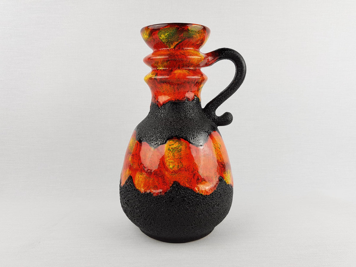 Vintage WALTER GERHARDS Keramik Handled Fat Lava Vase 240 25 West German Pottery 1960s 1970s