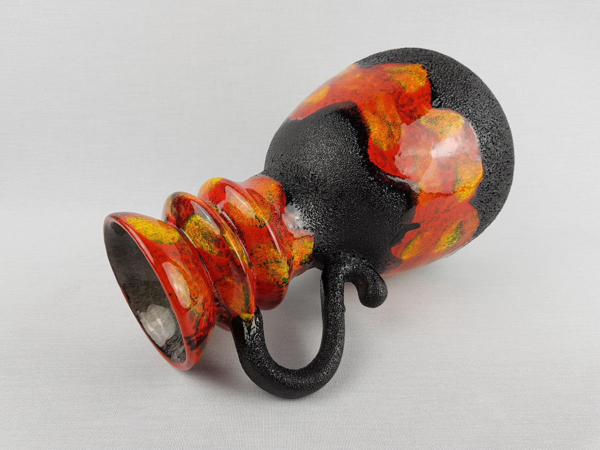 Vintage WALTER GERHARDS Keramik Handled Fat Lava Vase 240 25 West German Pottery 1960s 1970s