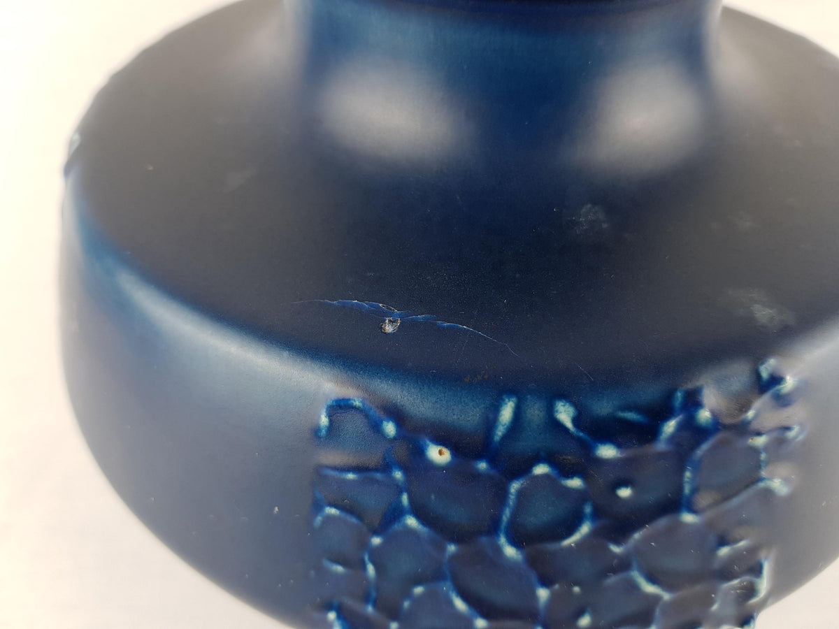 Vintage STEULER KERAMIK Blue Vase 134-20 West German Pottery 1960s