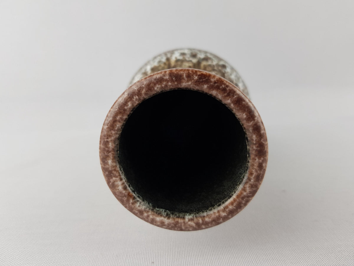 Vintage STEULER KERAMIK Turquoise and Brown Fat Lava Vase 142-25 West German Pottery 1960s