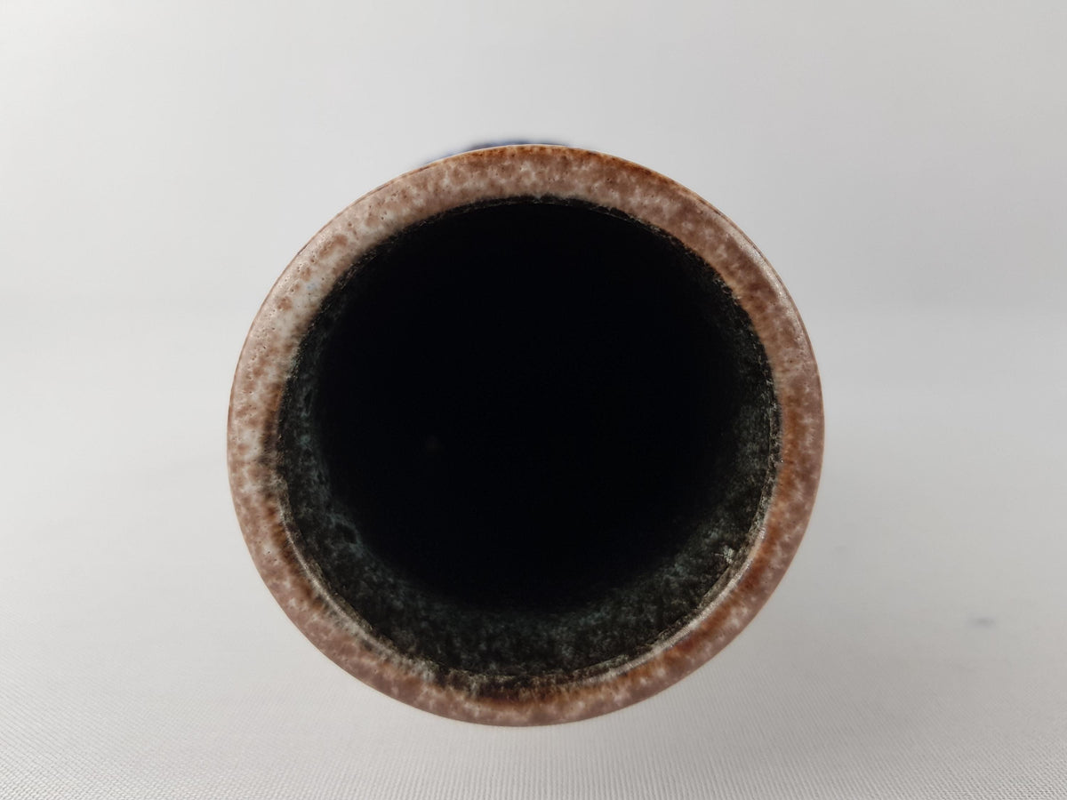 Vintage STEULER KERAMIK Blue and Brown Fat Lava Vase 142-30 West German Pottery 1960s