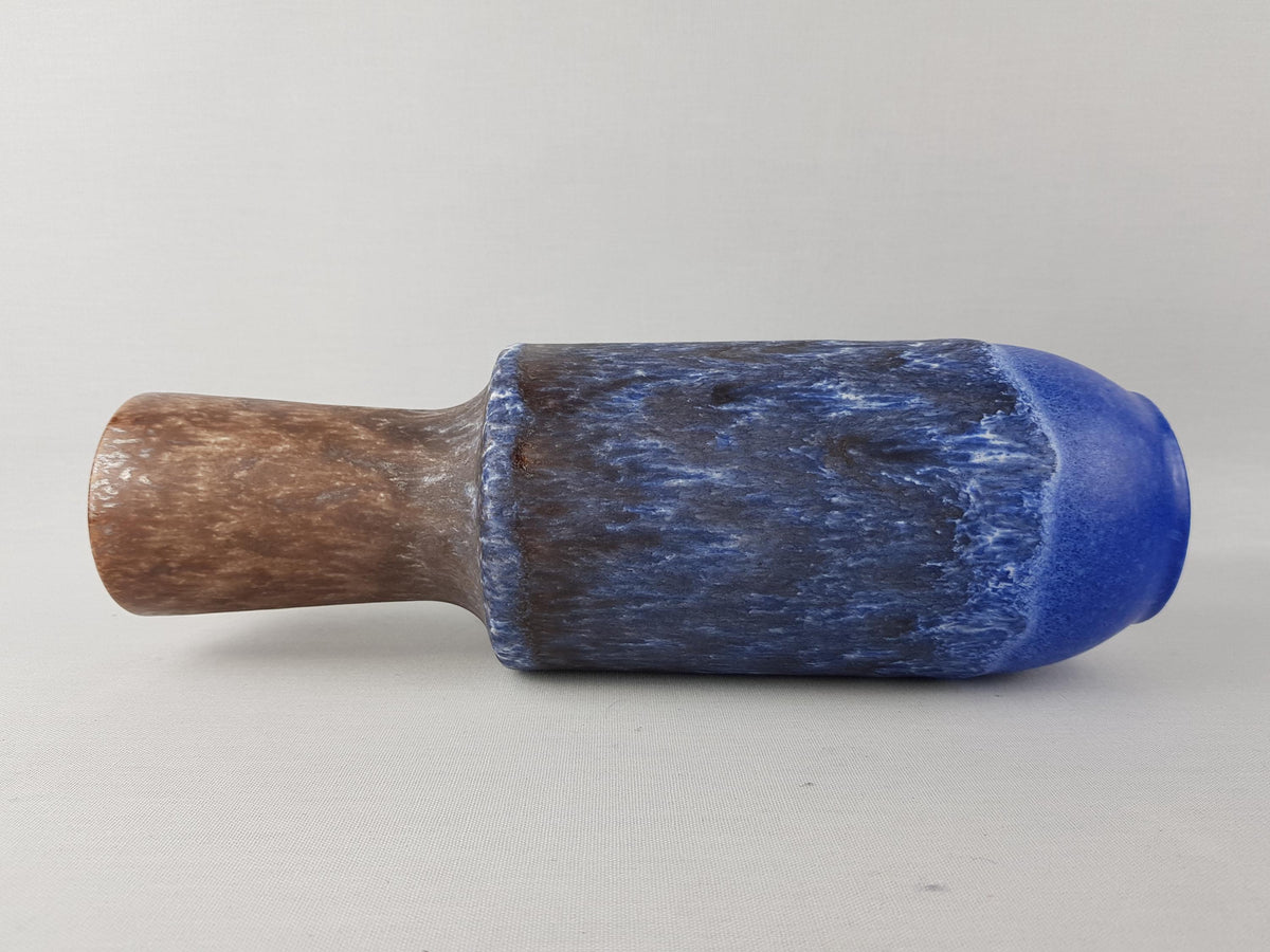 Vintage STEULER KERAMIK Blue and Brown Fat Lava Vase 142-30 West German Pottery 1960s