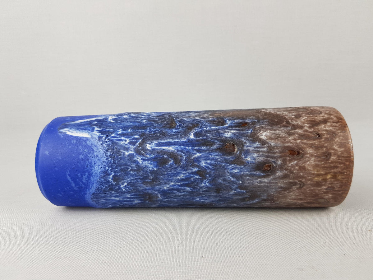 Vintage STEULER KERAMIK Blue and Brown Fat Lava Vase 4219/0 West German Pottery 1970s