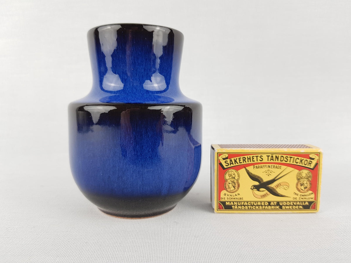 Vintage STEULER KERAMIK Blue Vase 140-10 West German Pottery 1960s