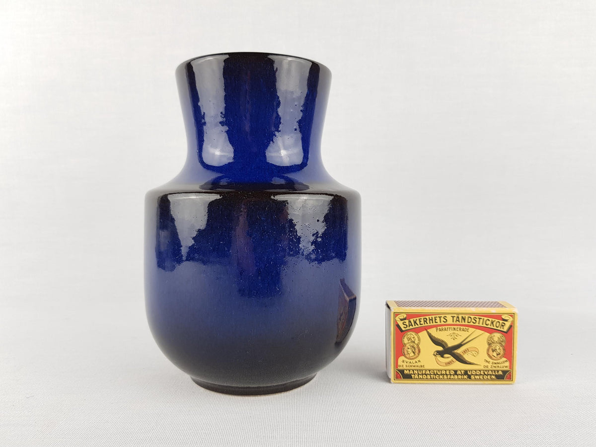 Vintage STEULER KERAMIK Blue Vase 140-15 West German Pottery 1960s