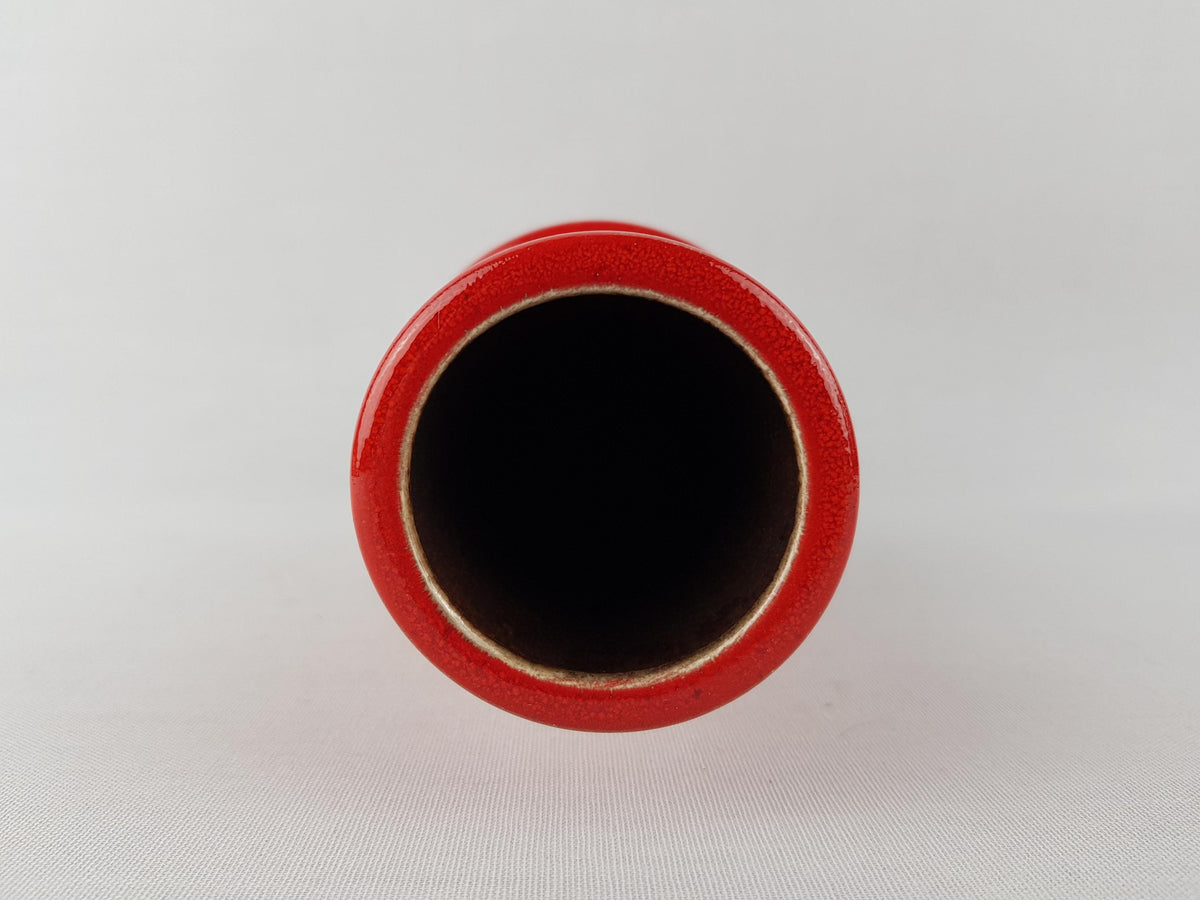 Vintage STEULER KERAMIK Red Vase 142-25 West German Pottery 1960s