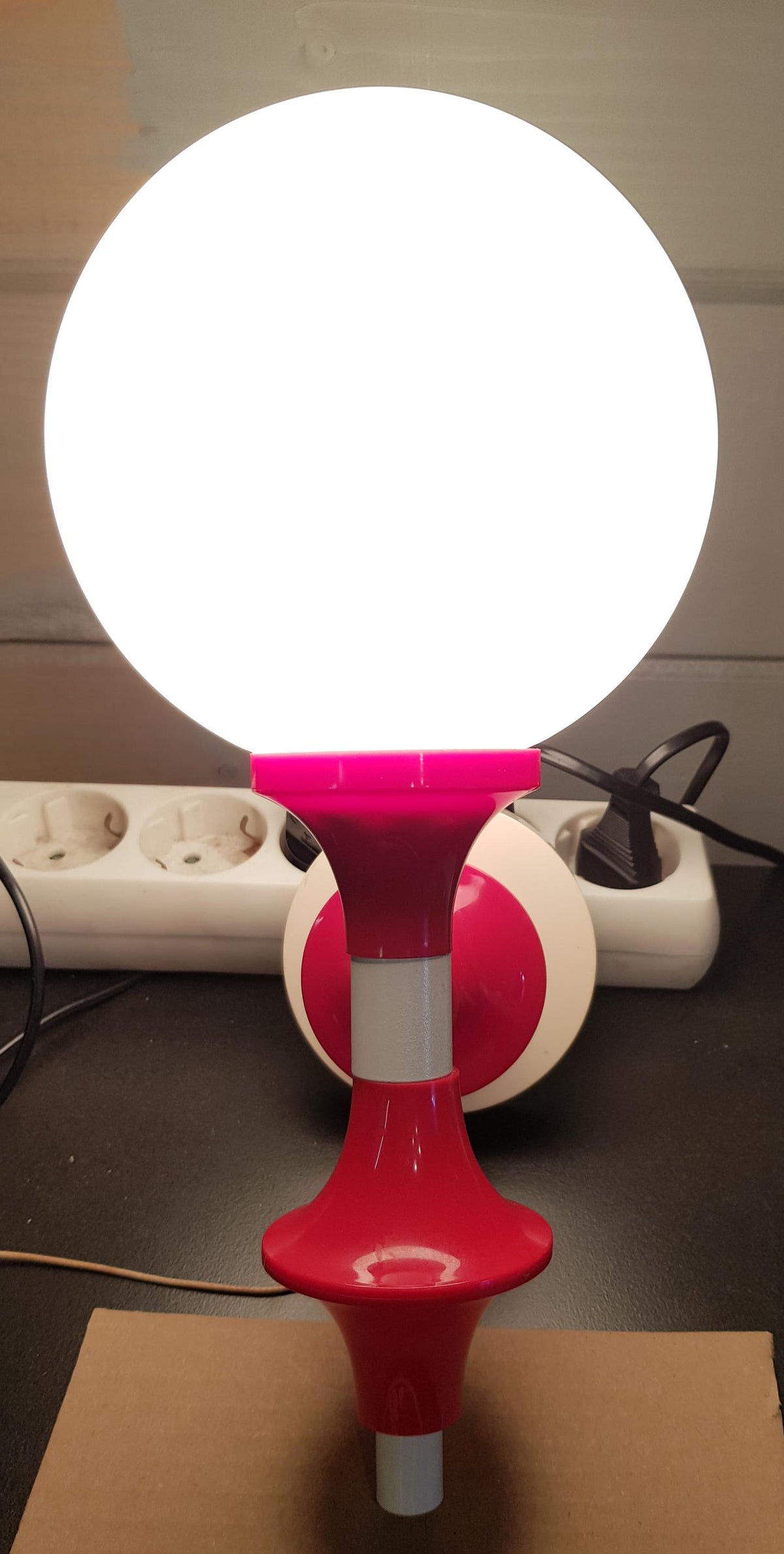 Vintage QUELLE Red and White Wall Lamp Design By Richard Essig 1960s - 1970s