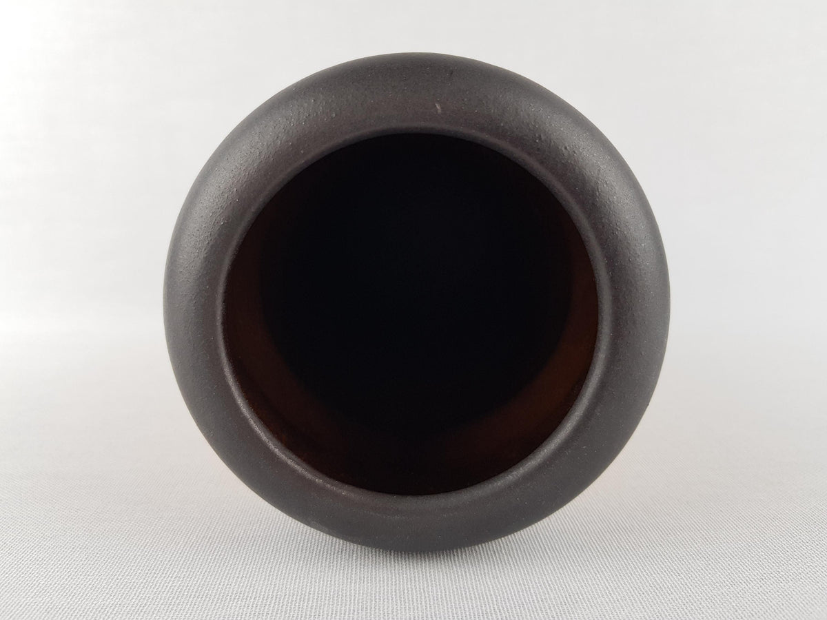 Vintage CARSTENS KERAMIK Ocher and Black Hooped Vase 0102-25 West German Pottery 1967s