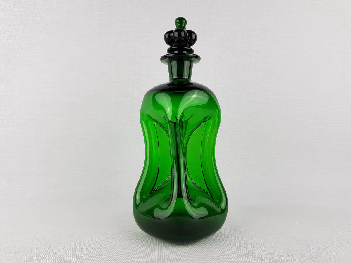Vintage HOLMEGAARD Green Kluk Kluk Glass Decanter by Jacob Bang Denmark 1970s