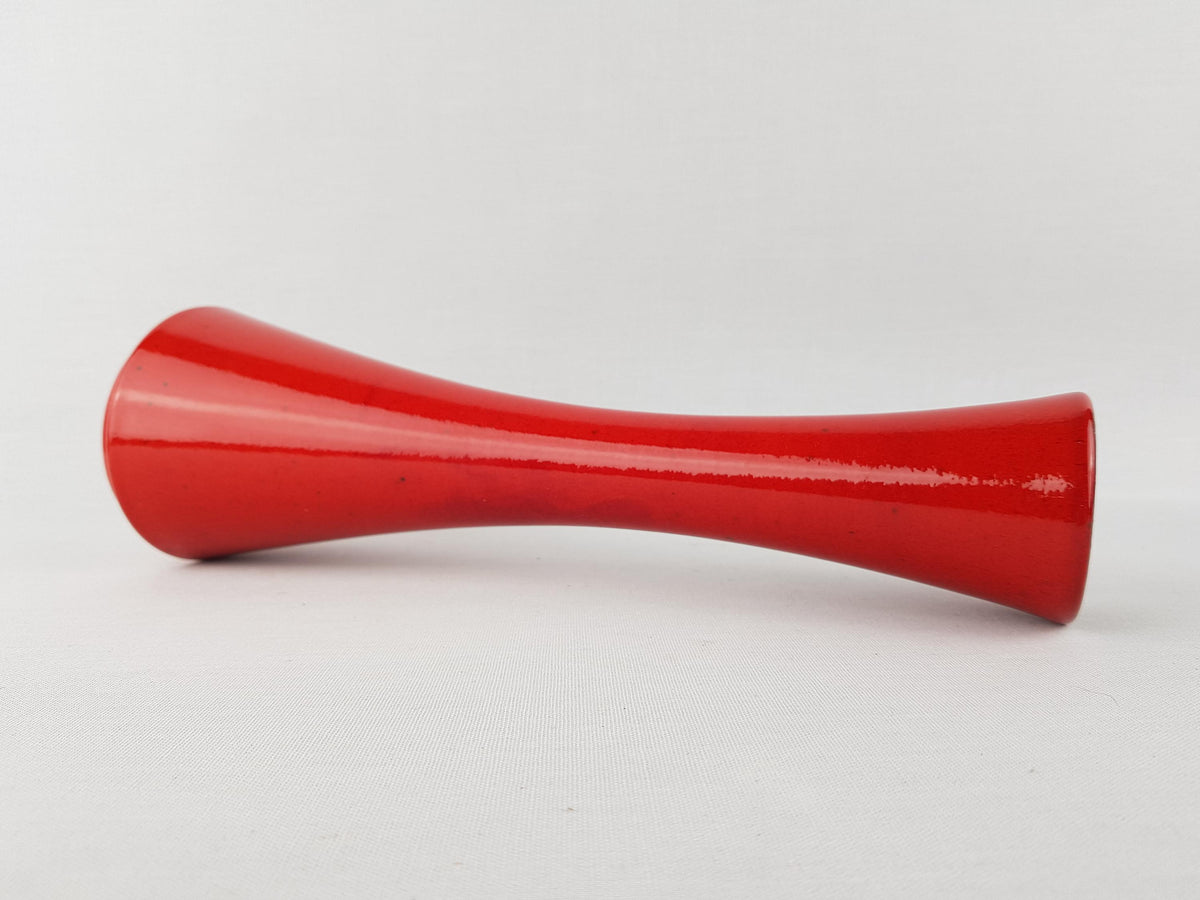 Vintage STEULER KERAMIK Tapered Hourglass Red Vase 4125 4 West German Pottery 1950s