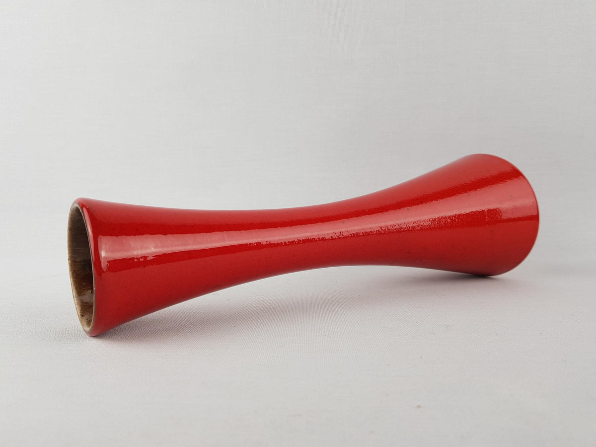 Vintage STEULER KERAMIK Tapered Hourglass Red Vase 4125 4 West German Pottery 1950s