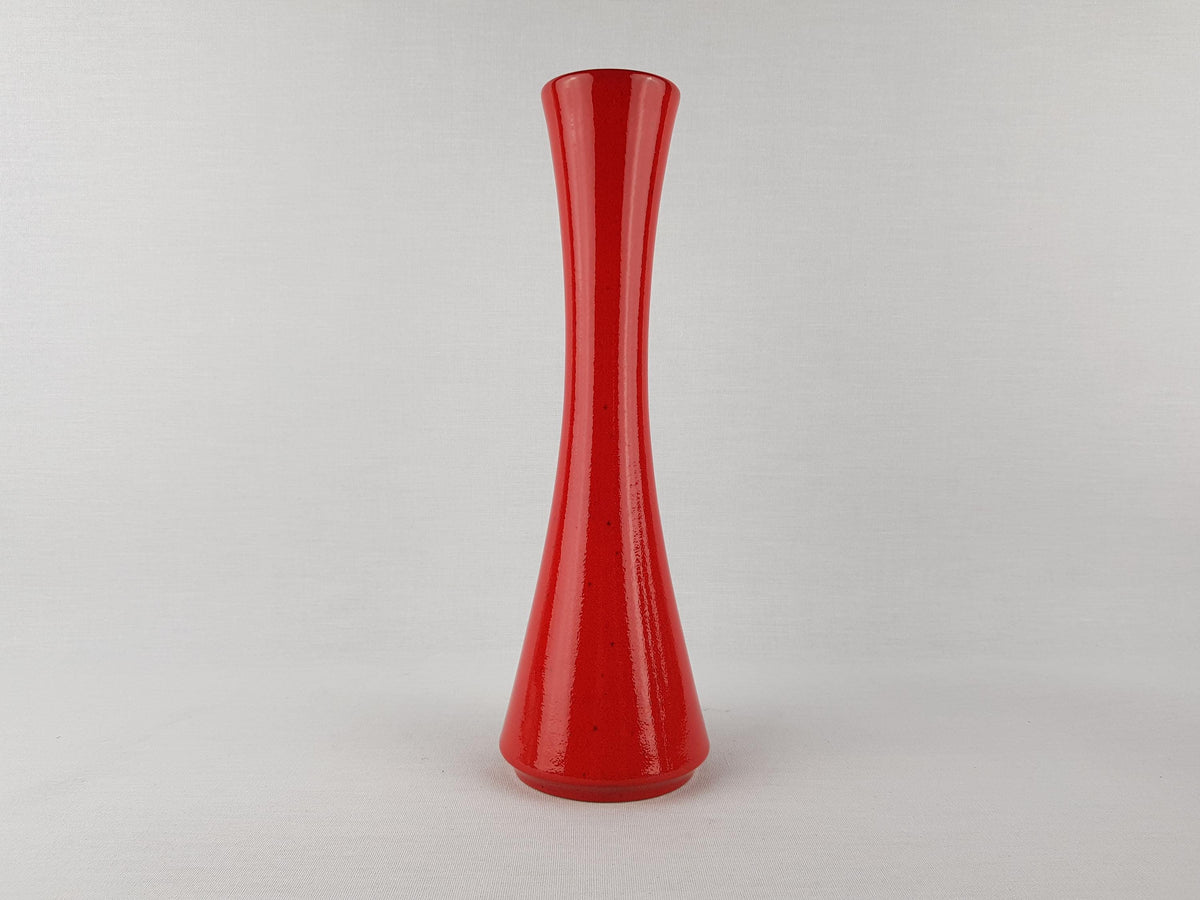 Vintage STEULER KERAMIK Tapered Hourglass Red Vase 4125 4 West German Pottery 1950s