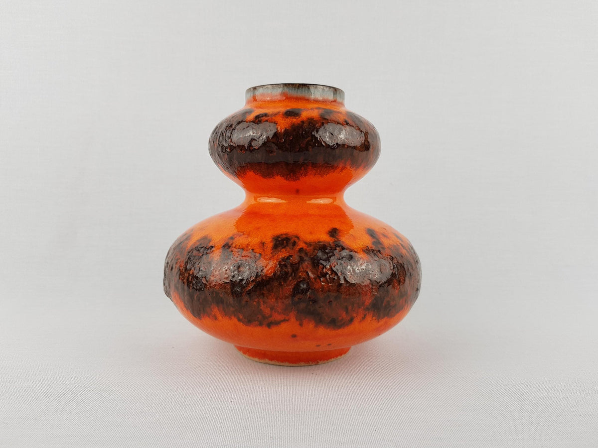 Vintage SPARA KERAMIK Orange Fat Lava Vase 266-15 West German Pottery 1970s