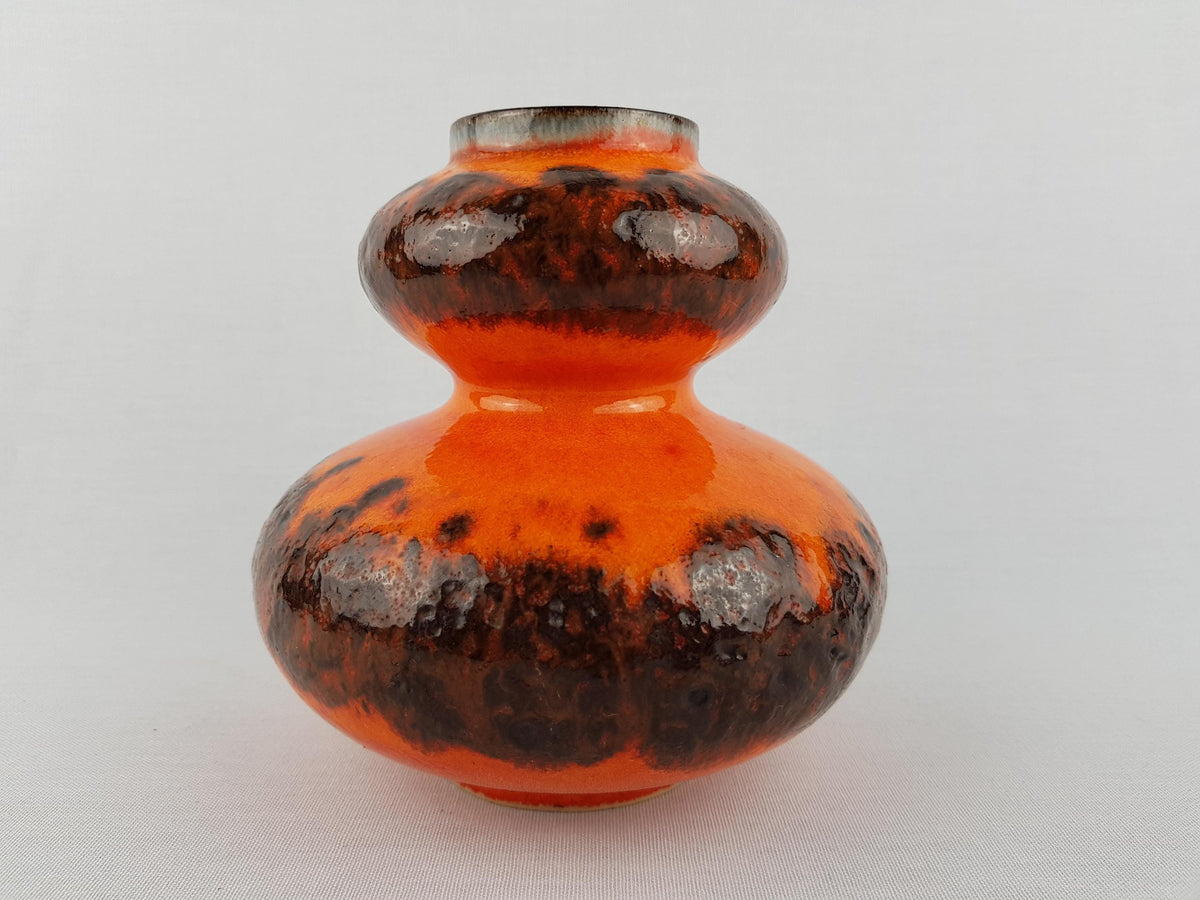 Vintage SPARA KERAMIK Orange Fat Lava Vase 266-15 West German Pottery 1970s