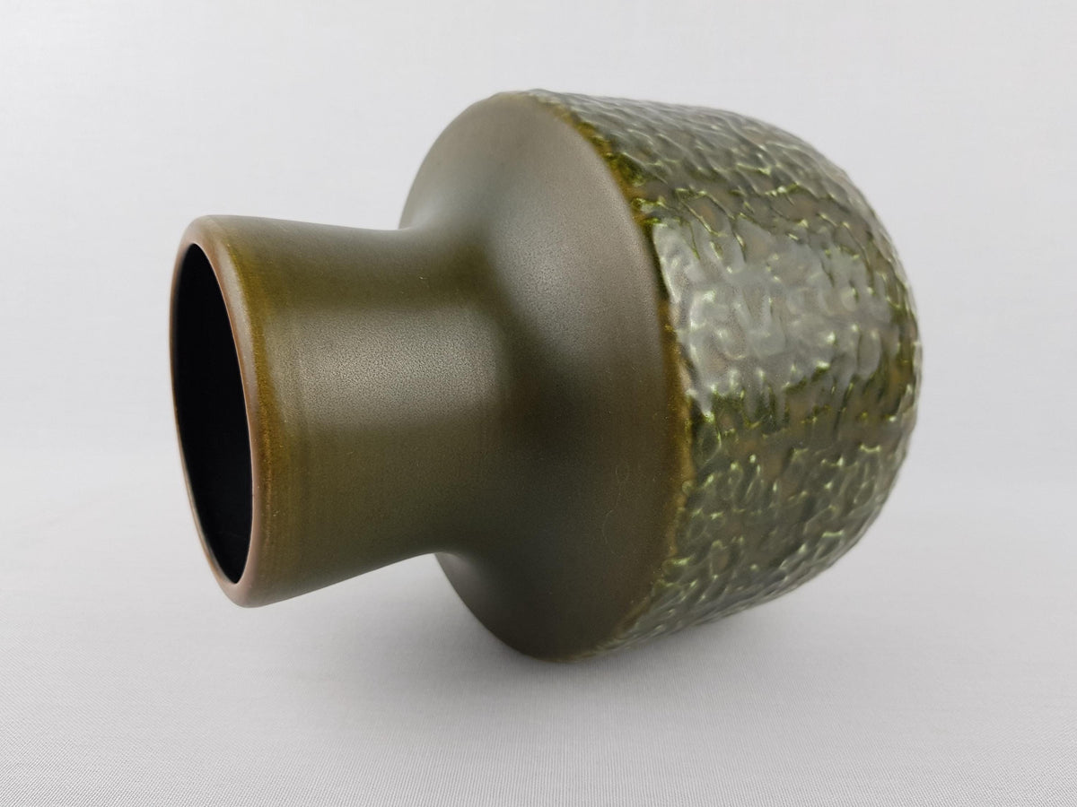 Vintage STEULER KERAMIK Green Fat Lava Vase 140-20 West German Pottery 1960s